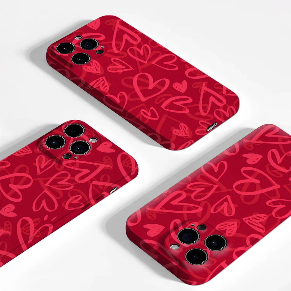 Red Heart IPhone17 Must-Haves Phone Case for IPhone 17 16 15 14 13 12 150 Pro Max Plus Double-layer Back Cover