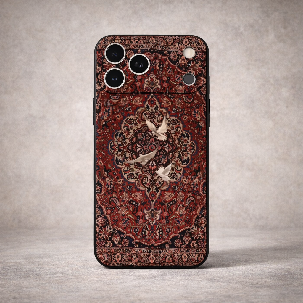 Vintage Medallion Carpet Phone Case with Dove Detail