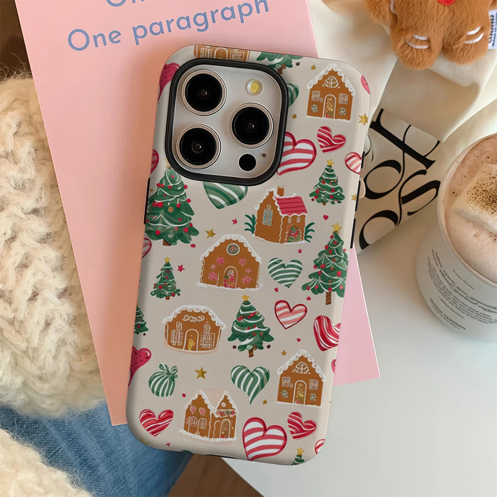 Christmas Gingerbread Pattern IPhone17 Must-Haves Phone Case for IPhone 17 16 15 14 13 12 Pro Max Plus Double-layer Back Cover