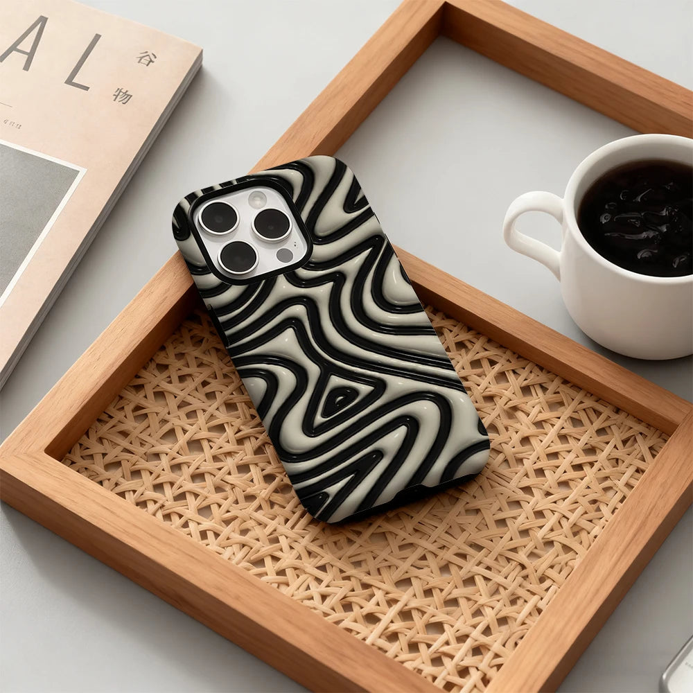 Swirl Art IPhone17 Must-Haves Phone Case for IPhone 17 16 15 14 13 12 Pro Max Plus Double-layer Back Cover INS