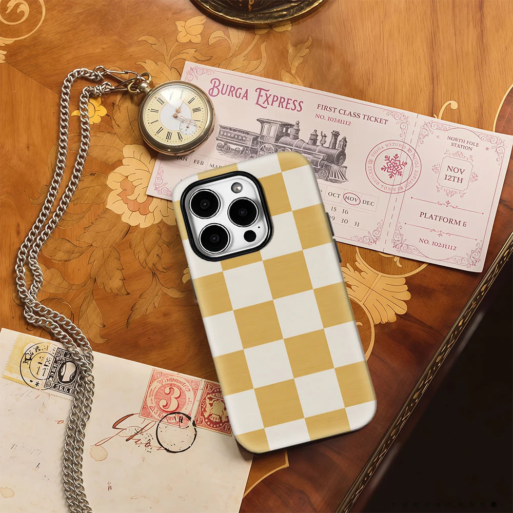 Sunny Checkerboard Phone Case for IPhone 17AIR 16E 16 15 14 13 12 11 17 Pro Max Plus Double-layer Back Cover