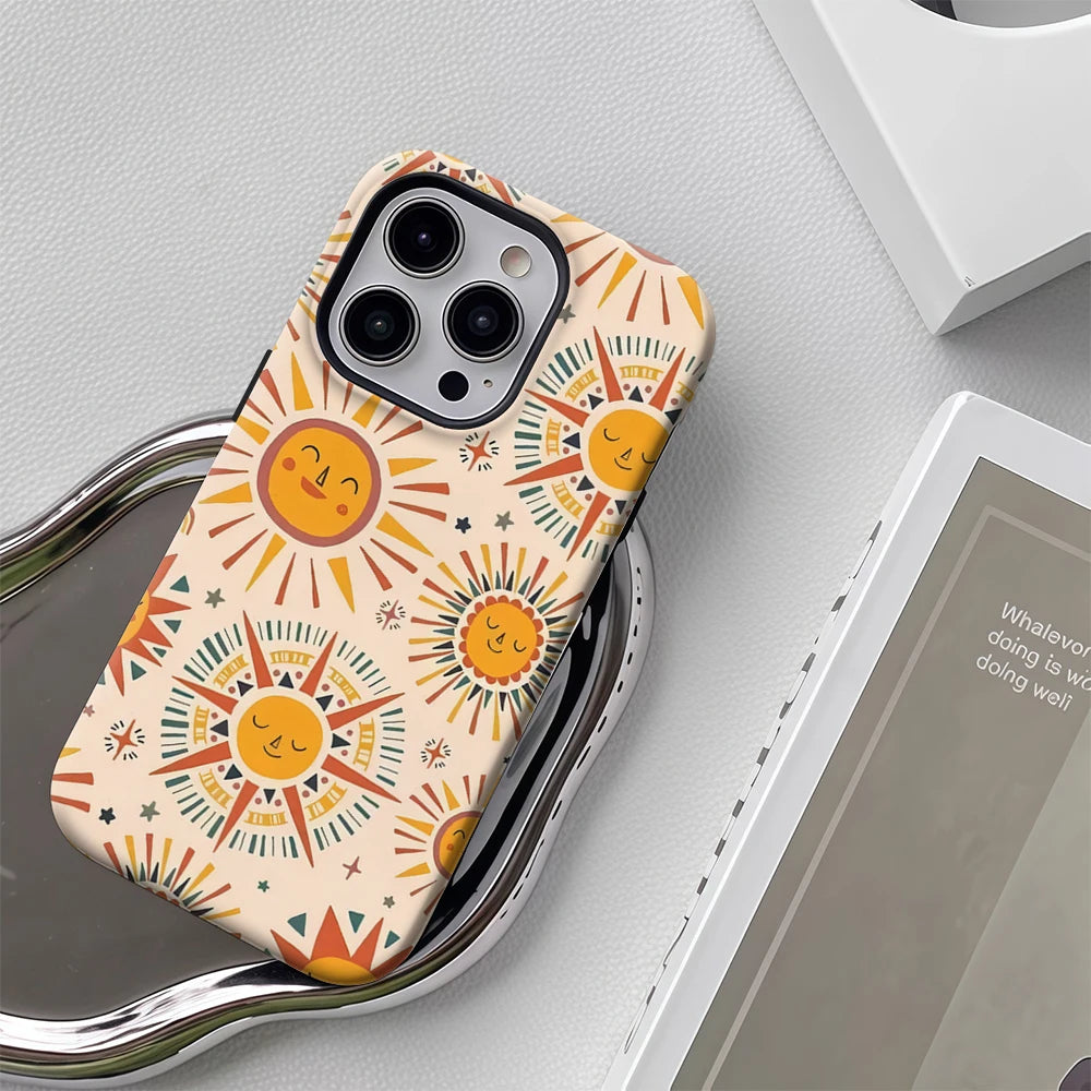 Sunny Faces IPhone17 Must-Haves Phone Case for IPhone 17 16 15 14 13 12 11 Pro Max Plus Double-layer Back Cover
