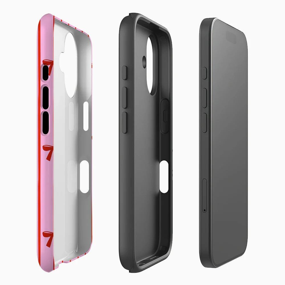 Pretty Pink & Red Bow Pattern IPhone17 Must-Haves Phone Case for IPhone 17 16 15 14 13 12 Pro Max Plus Double-layer Back Cover