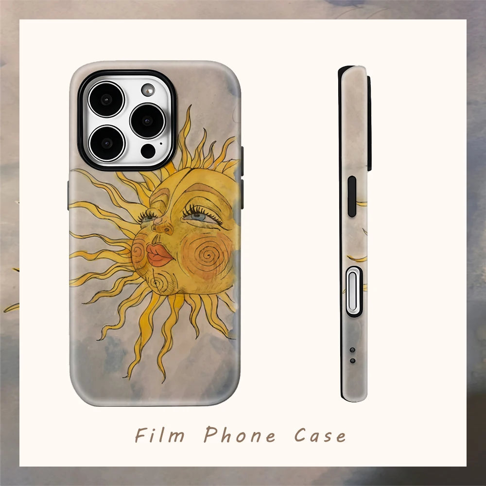 Mr Sun Phone Case for IPhone 16 15 14 13 12 11 X XS XR XSMAX 7 8 Pro Max Plus Double-layer Back Cover