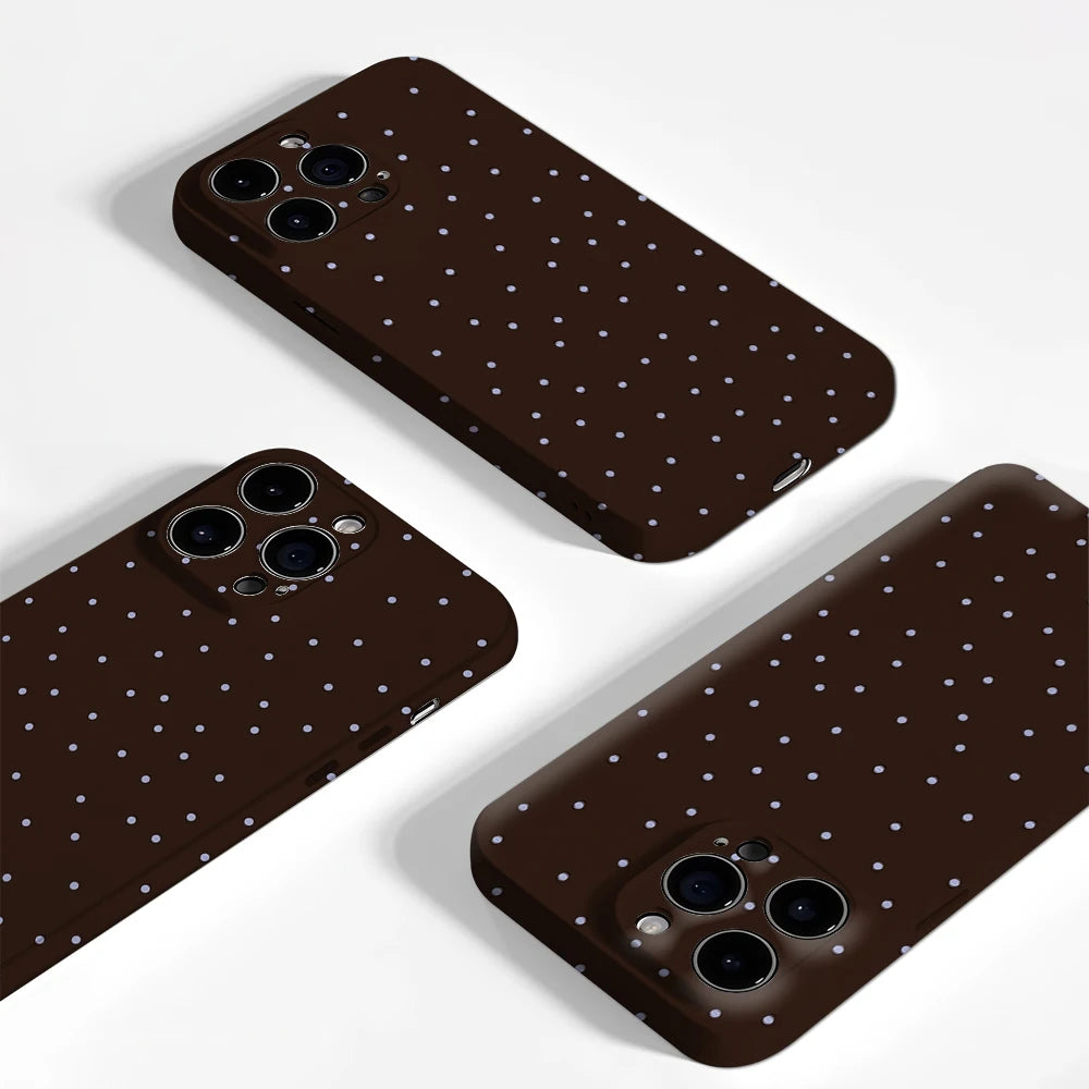 Brown with Light Purple Dots IPhone17 Must-Haves Phone Case for IPhone 17 16 15 14 13 12 Pro Max Plus Double-layer Back Cover
