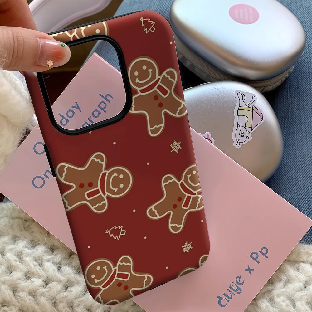 Christmas Gingerbread Men IPhone17 Must-Haves Phone Case for IPhone 17 16 15 14 13 12 11 Pro Max Plus Double-layer Back Cover