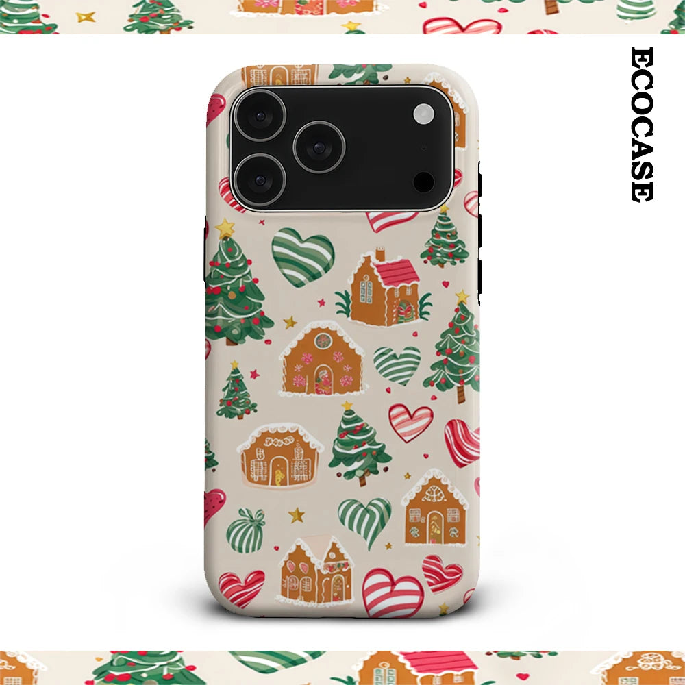 Christmas Gingerbread Pattern IPhone17 Must-Haves Phone Case for IPhone 17 16 15 14 13 12 Pro Max Plus Double-layer Back Cover