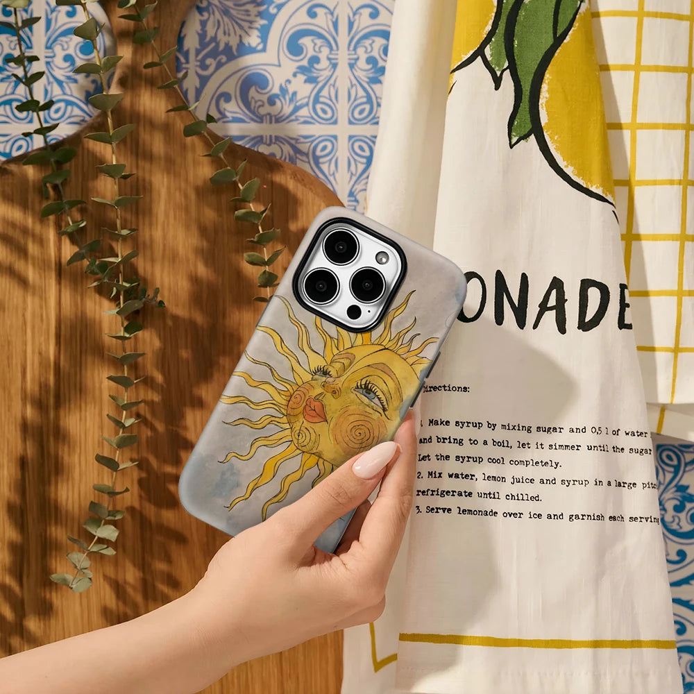 Mr Sun Phone Case for IPhone 16 15 14 13 12 11 X XS XR XSMAX 7 8 Pro Max Plus Double-layer Back Cover