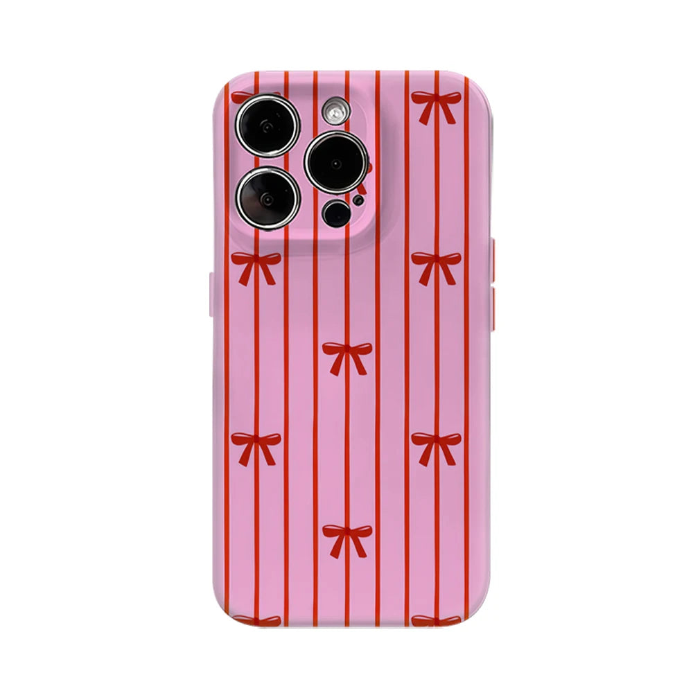 Pretty Pink & Red Bow Pattern IPhone17 Must-Haves Phone Case for IPhone 17 16 15 14 13 12 Pro Max Plus Double-layer Back Cover