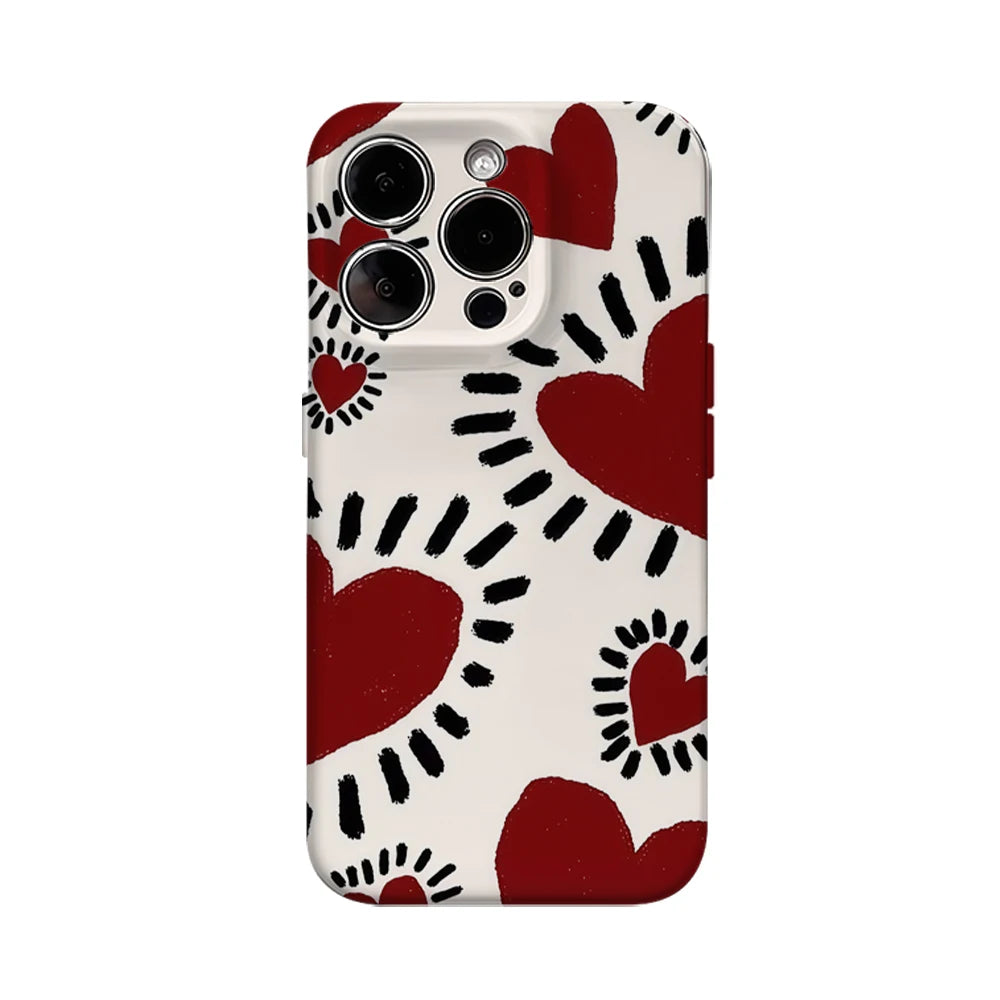Illustration Love Phone Case for IPhone 16 15 14 13 12 11 X XS XR XSMAX 7 8 Pro Max Plus Double-layer Back Cover