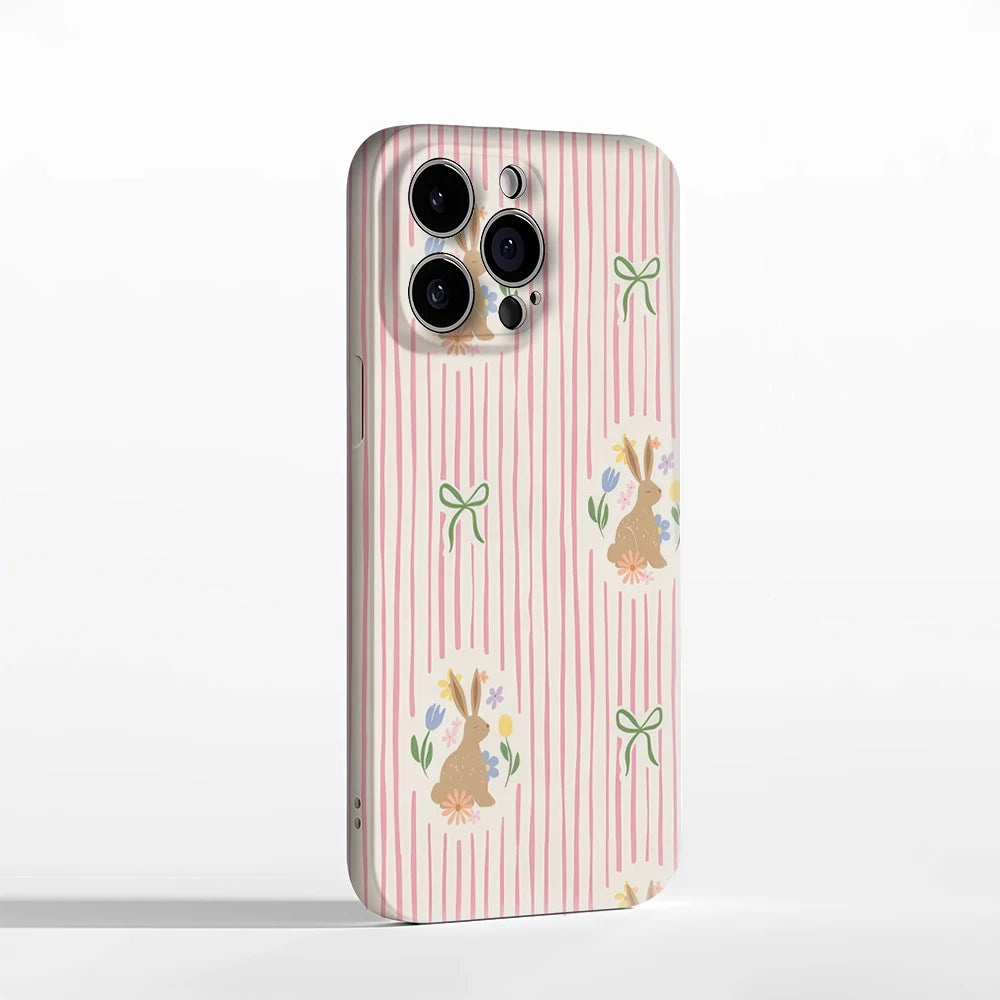 Rabbits and Bows on Pink IPhone17 Must-Haves Phone Case for IPhone 17 16 15 14 13 12 Pro Max Plus Double-layer Back Cover