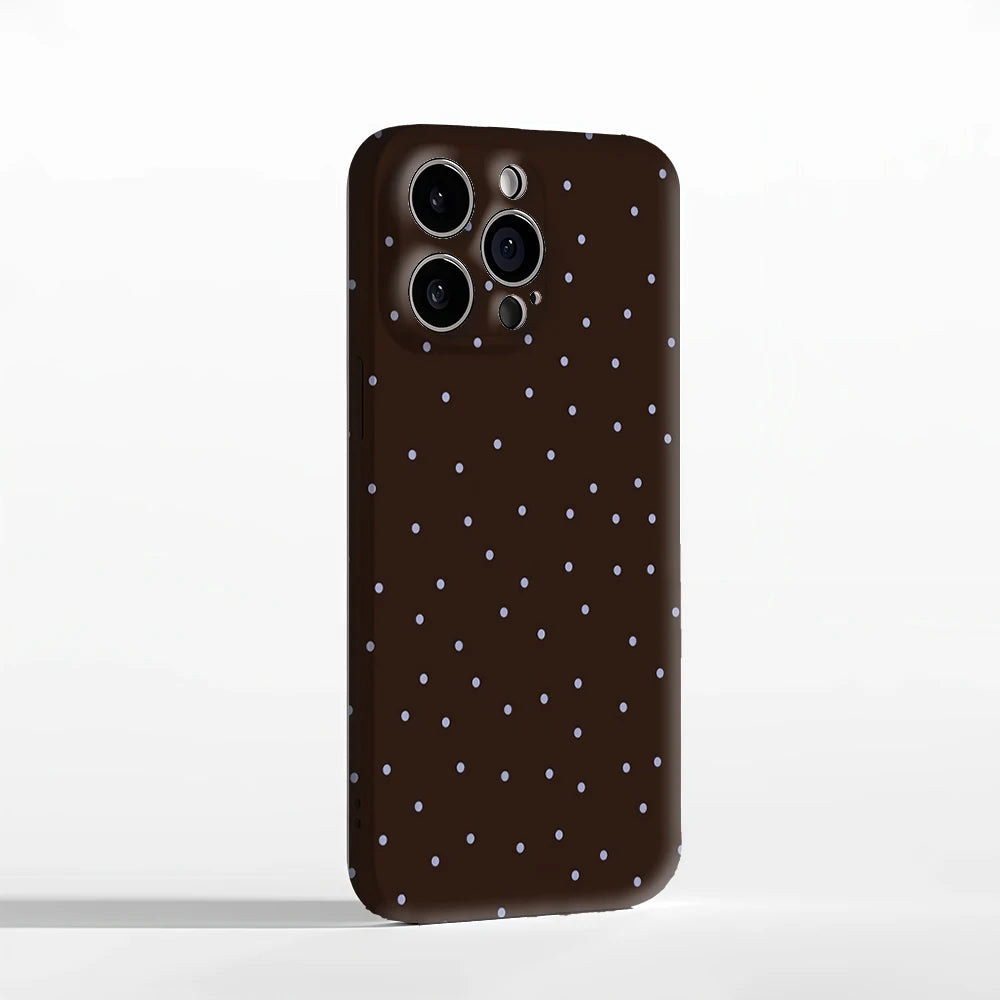 Brown with Light Purple Dots IPhone17 Must-Haves Phone Case for IPhone 17 16 15 14 13 12 Pro Max Plus Double-layer Back Cover