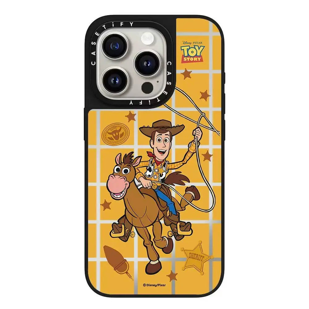 The cartoon toy series iPhone16pro max phone case is compatible for iPhone15/14/13 mirror finishes.