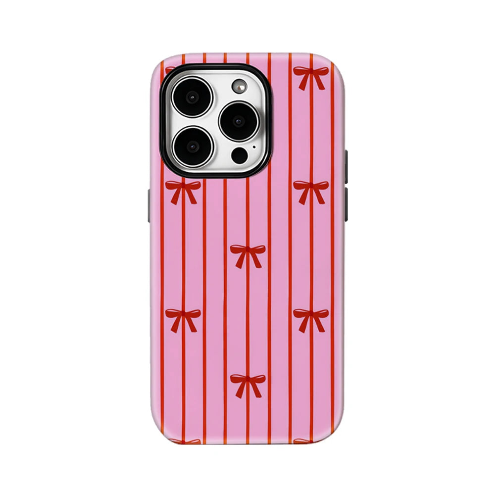 Pretty Pink & Red Bow Pattern IPhone17 Must-Haves Phone Case for IPhone 17 16 15 14 13 12 Pro Max Plus Double-layer Back Cover
