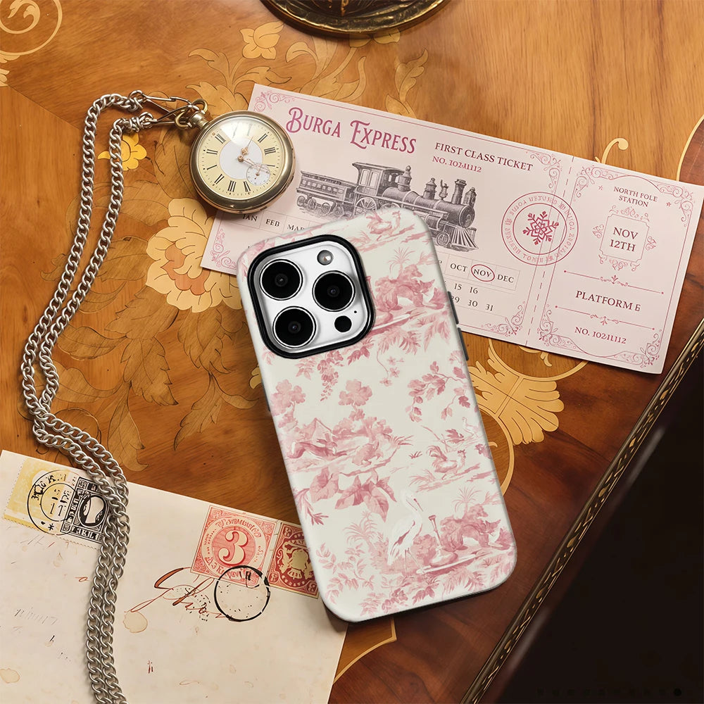 Pink Pastoral Phone Case for IPhone 16 15 14 13 12 11 X XS XR XSMAX 7 8 Pro Max Plus Double-layer Back Cover