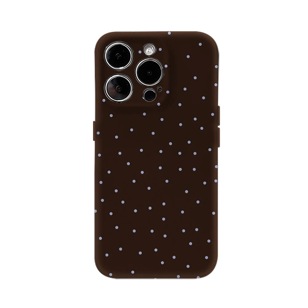 Brown with Light Purple Dots IPhone17 Must-Haves Phone Case for IPhone 17 16 15 14 13 12 Pro Max Plus Double-layer Back Cover