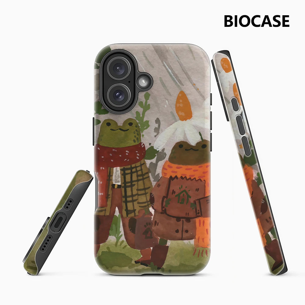 Frog Friends in The Rain IPhone17 Must-Haves Phone Case for IPhone 17 16 15 14 13 12 Pro Max Plus Double-layer Back Cover