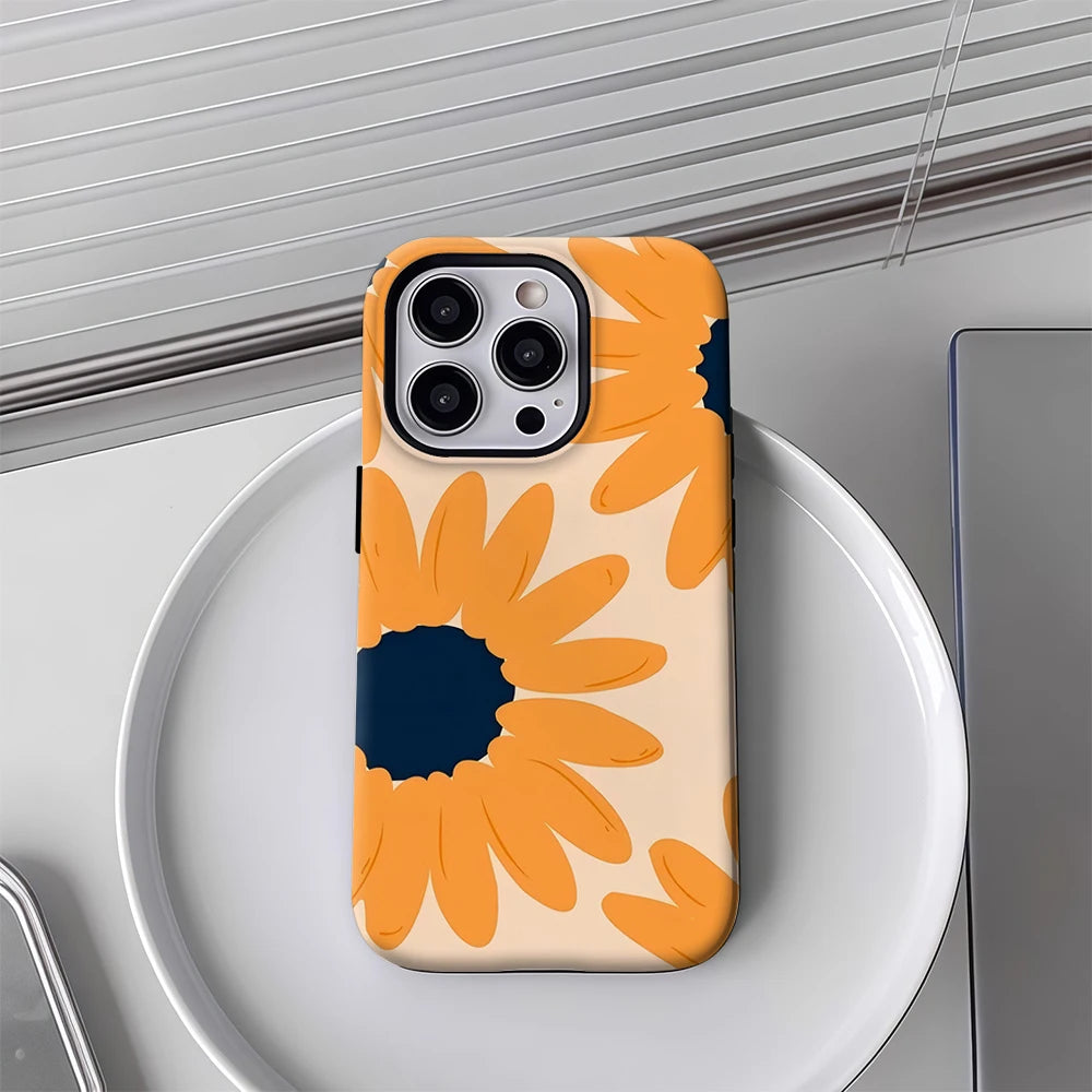 Retro Orange Daisies IPhone17 Must-Haves Phone Case for IPhone 17 16 15 14 13 12 11 Pro Max Plus Double-layer Back Cover
