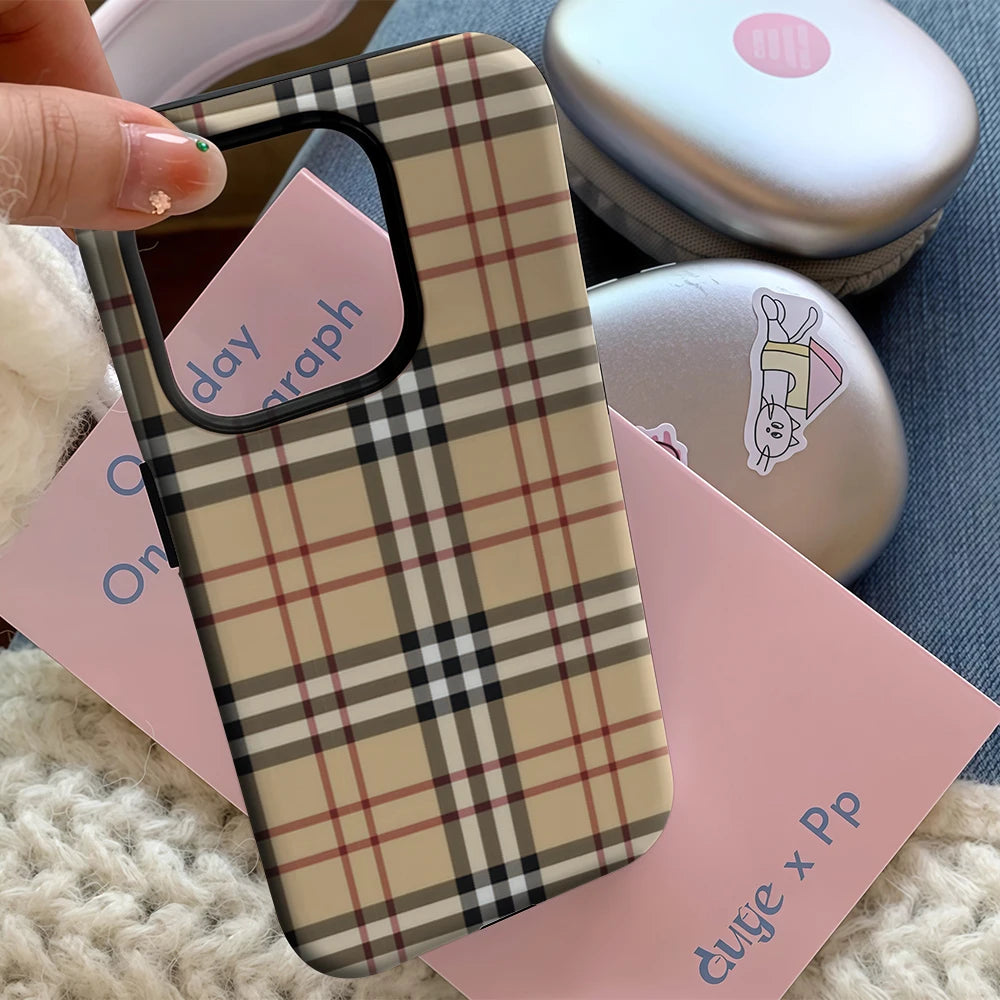 Brown Cloth Pattern IPhone17 Must-Haves Phone Case for IPhone 17 16 15 14 13 12 11 Pro Max Plus Double-layer Back Cover