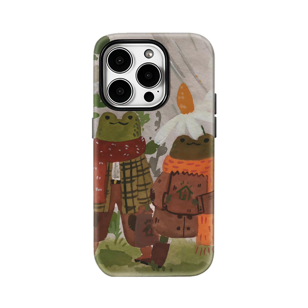 Frog Friends in The Rain IPhone17 Must-Haves Phone Case for IPhone 17 16 15 14 13 12 Pro Max Plus Double-layer Back Cover