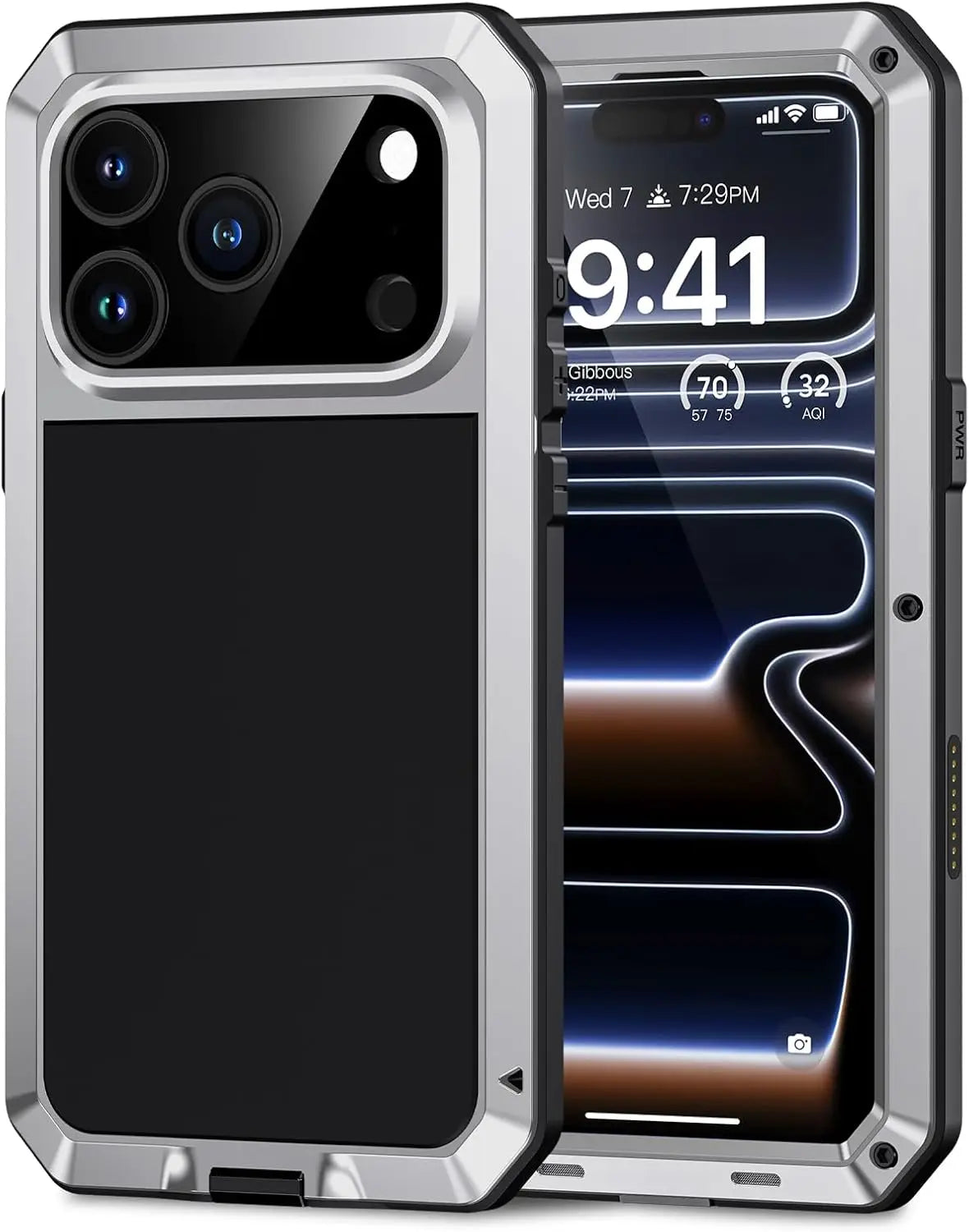 for iPhone Air 17 Pro Max 17 Pro 17 Metal Case, Heavy Duty Shockproof Tough Rugged Case with Built-in Glass Screen Protector