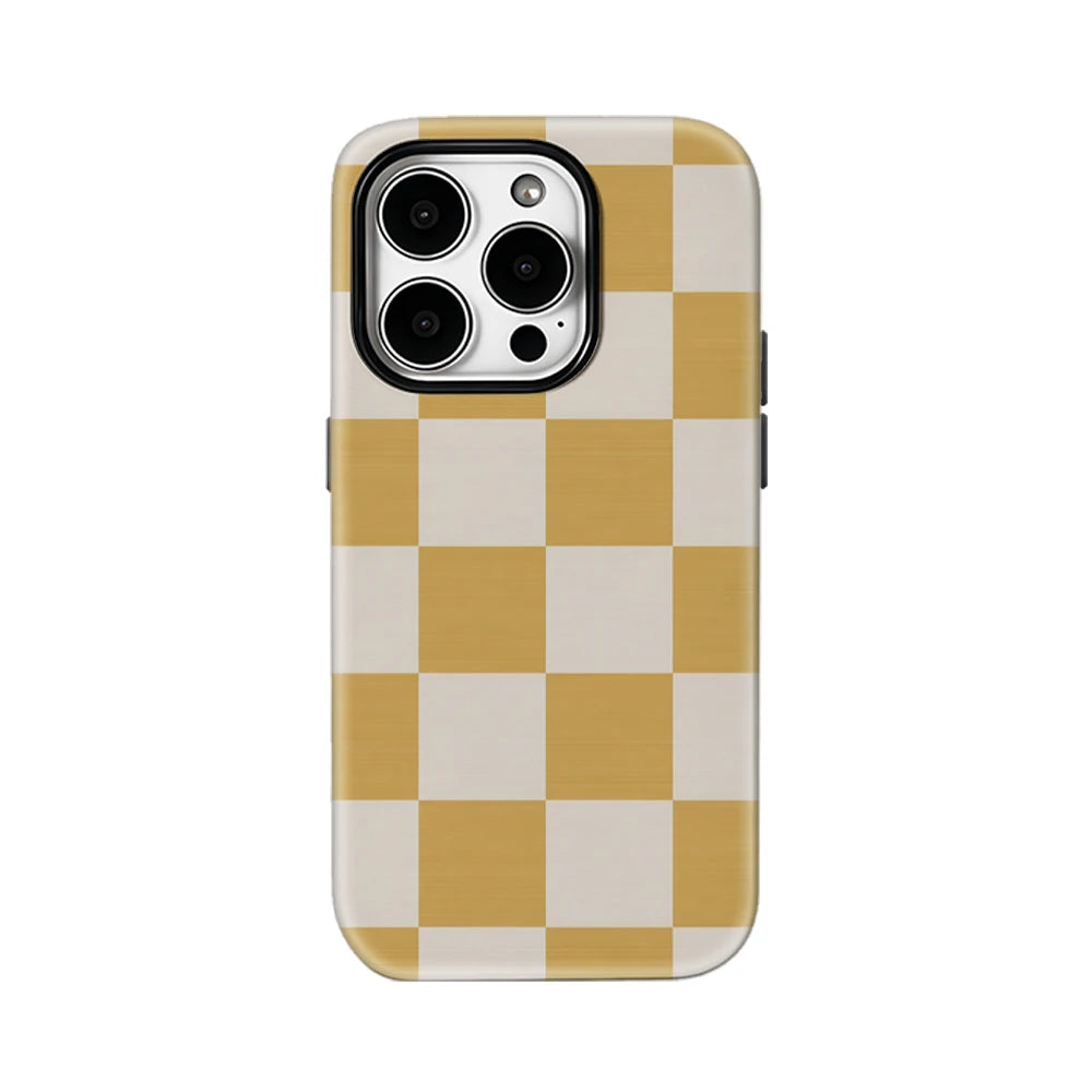 Sunny Checkerboard Phone Case for IPhone 17AIR 16E 16 15 14 13 12 11 17 Pro Max Plus Double-layer Back Cover