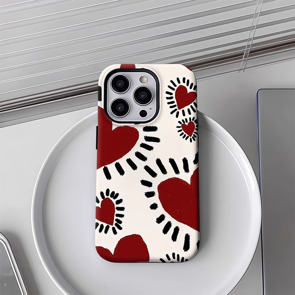 Radiant Hearts IPhone17 Must-Haves Phone Case for IPhone 17 16 15 14 13 12 142 Pro Max Plus Double-layer Back Cover