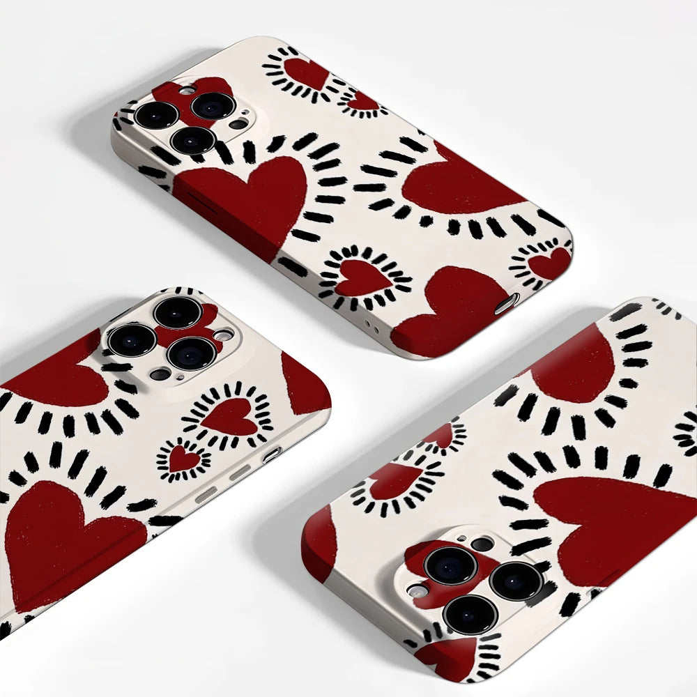 Radiant Hearts IPhone17 Must-Haves Phone Case for IPhone 17 16 15 14 13 12 142 Pro Max Plus Double-layer Back Cover
