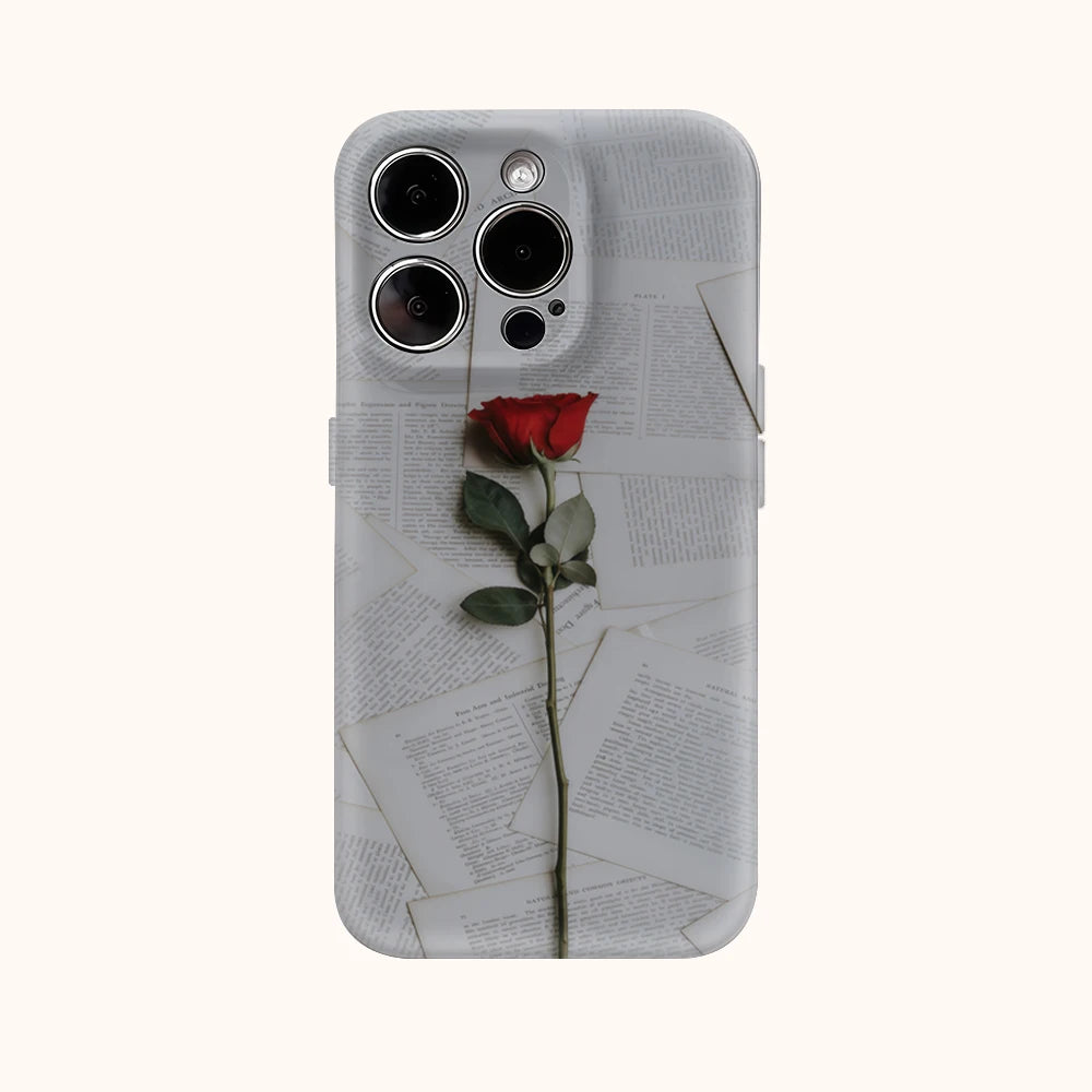 Roses and Pages Phone Case for IPhone 16 15 14 13 12 11 X XS XR XSMAX 7 8 Pro Max Plus Double-layer Back Cover