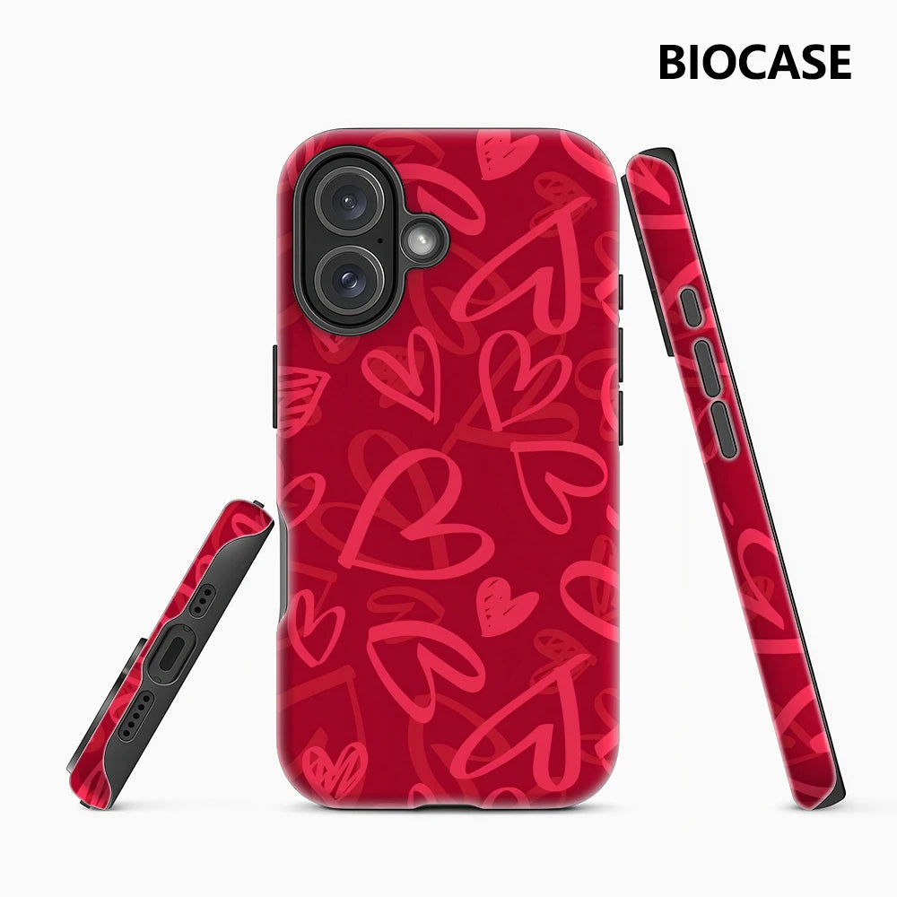 Red Heart IPhone17 Must-Haves Phone Case for IPhone 17 16 15 14 13 12 150 Pro Max Plus Double-layer Back Cover