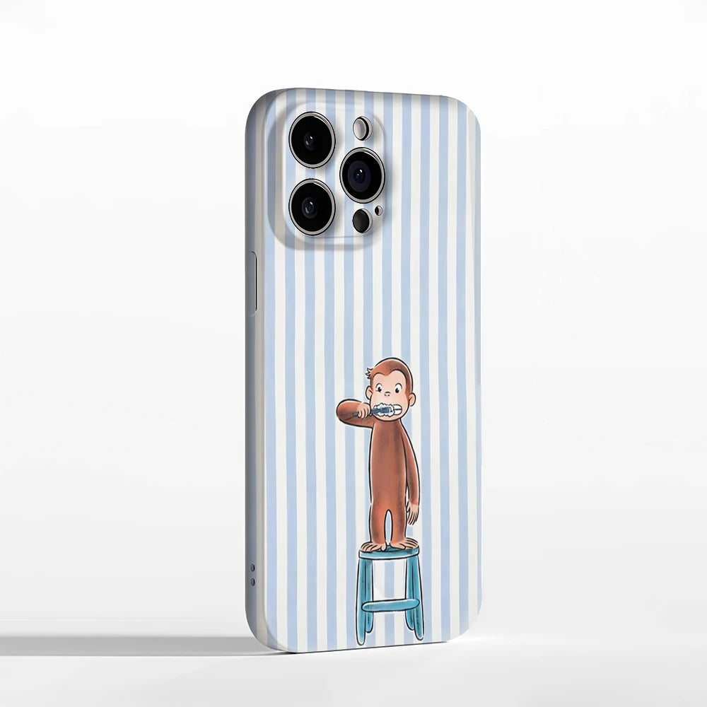 Monkey Brushing Teeth IPhone17 Must-Haves Phone Case for IPhone 17 16 15 14 13 12 85 Pro Max Plus Double-layer Back Cover