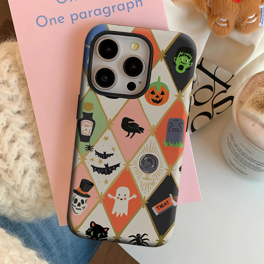 Cute Halloween Icons IPhone17 Must-Haves Phone Case for IPhone 17 16 15 14 13 12 11 Pro Max Plus Double-layer Back Cover