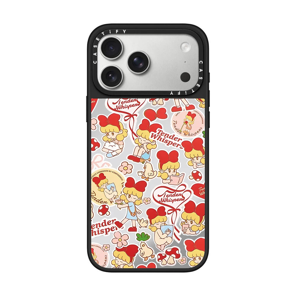 Magnetic Love Heart Bow Girl Series iPhone17 pro Phone Case Compatible for iPhone17/16/15 Cute Feminine Design Mobile Accessory