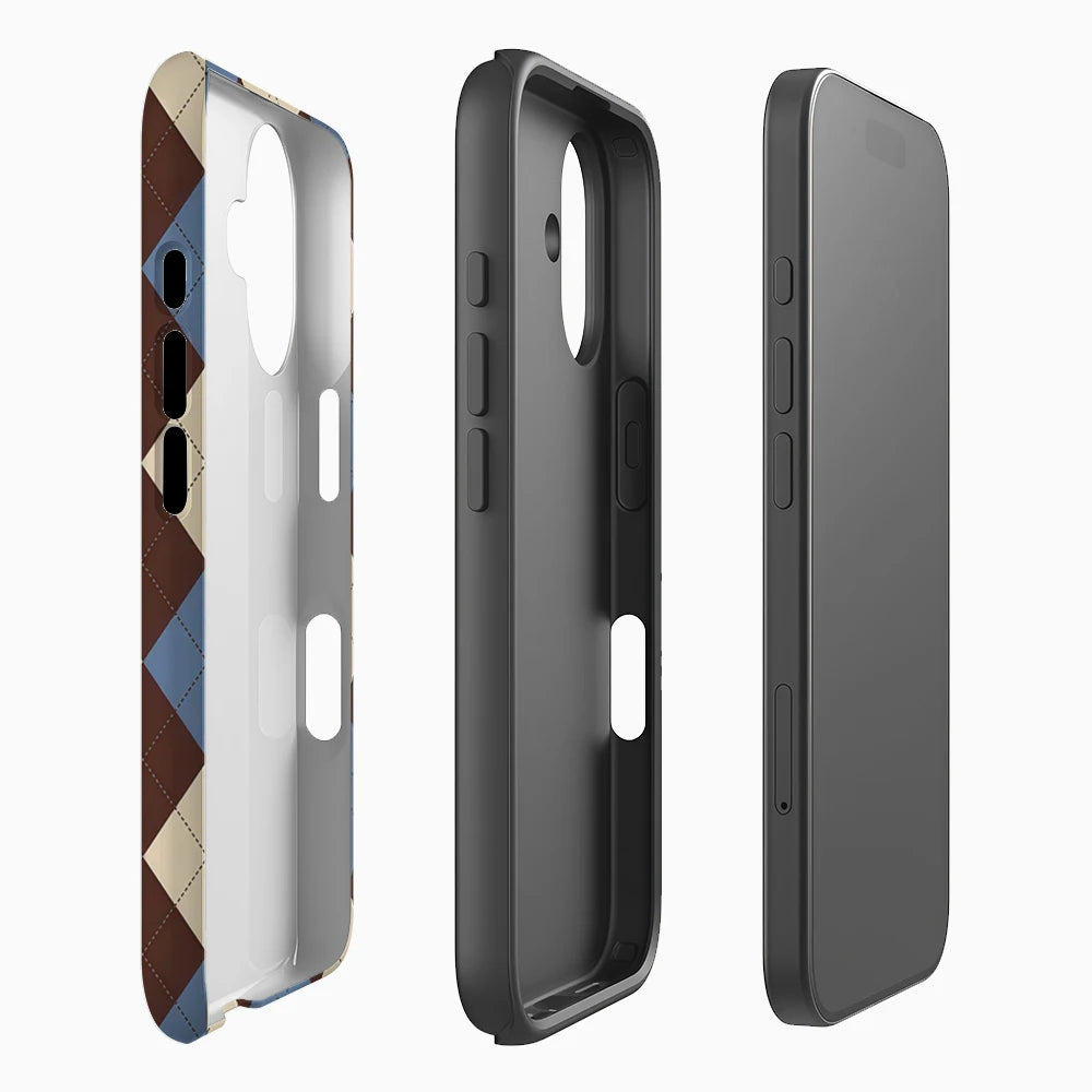 Vintage Diamond Plaid IPhone17 Must-Haves Phone Case for IPhone 17 16 15 14 13 12 Pro Max Plus Double-layer Back Cover