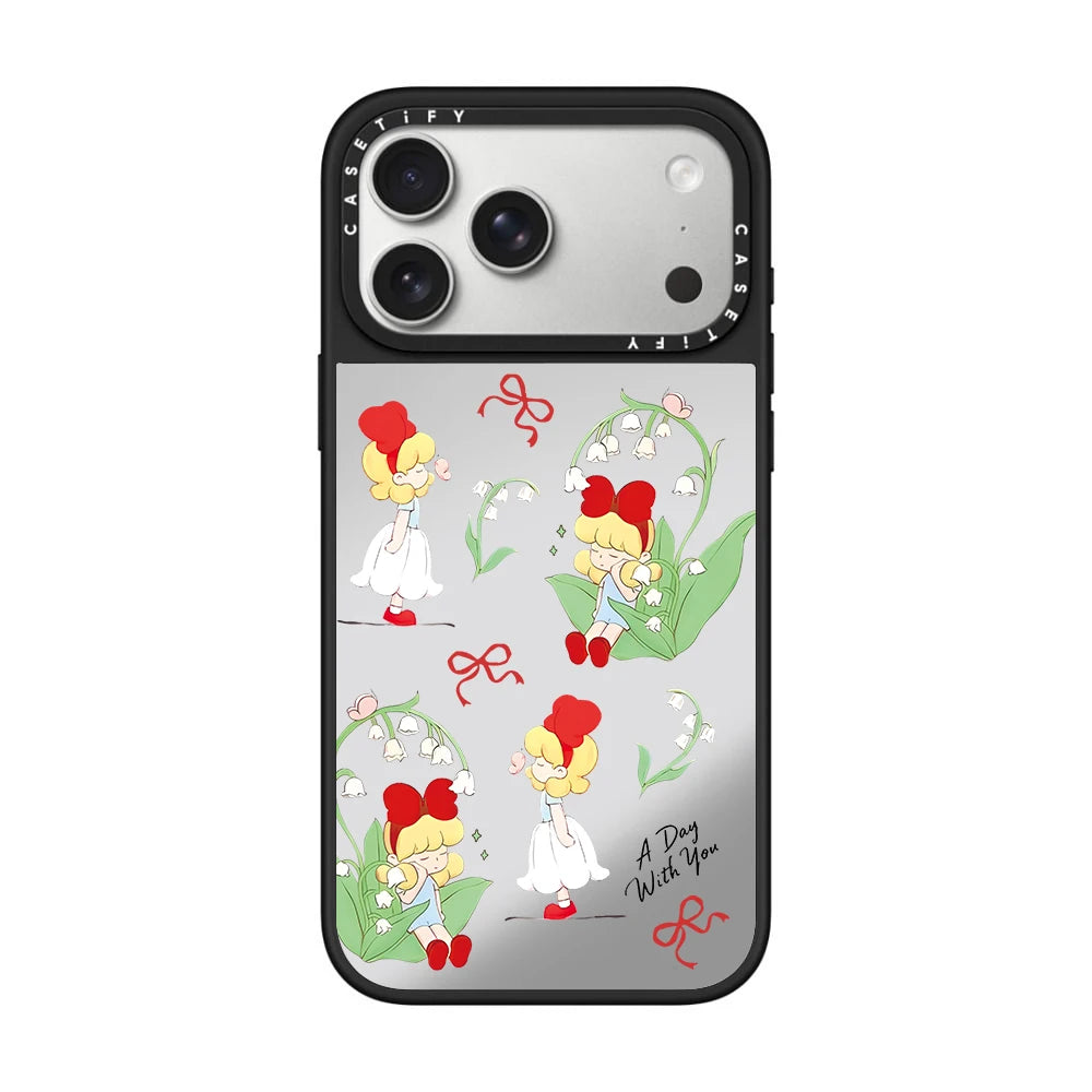 Magnetic Love Heart Bow Girl Series iPhone17 pro Phone Case Compatible for iPhone17/16/15 Cute Feminine Design Mobile Accessory