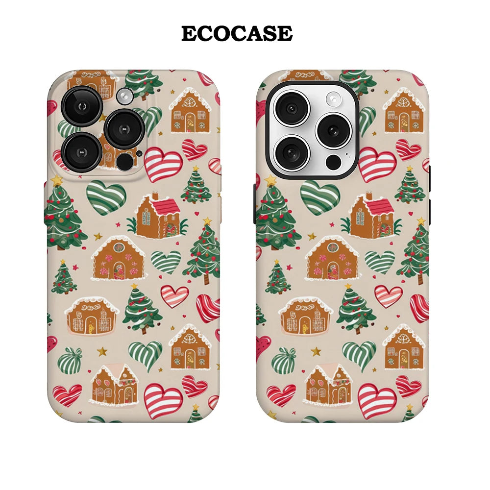 Christmas Gingerbread Pattern IPhone17 Must-Haves Phone Case for IPhone 17 16 15 14 13 12 Pro Max Plus Double-layer Back Cover