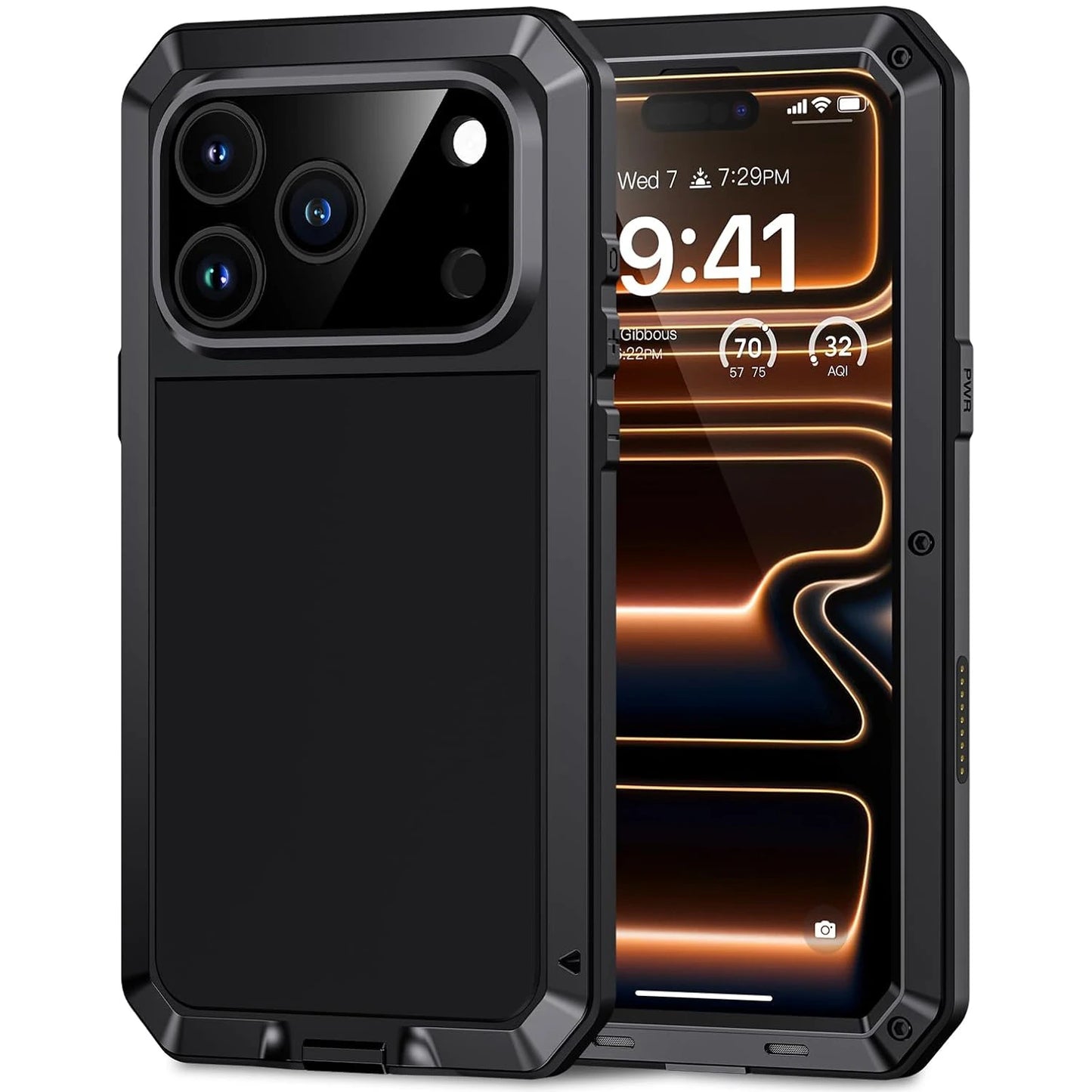 for iPhone Air 17 Pro Max 17 Pro 17 Metal Case, Heavy Duty Shockproof Tough Rugged Case with Built-in Glass Screen Protector