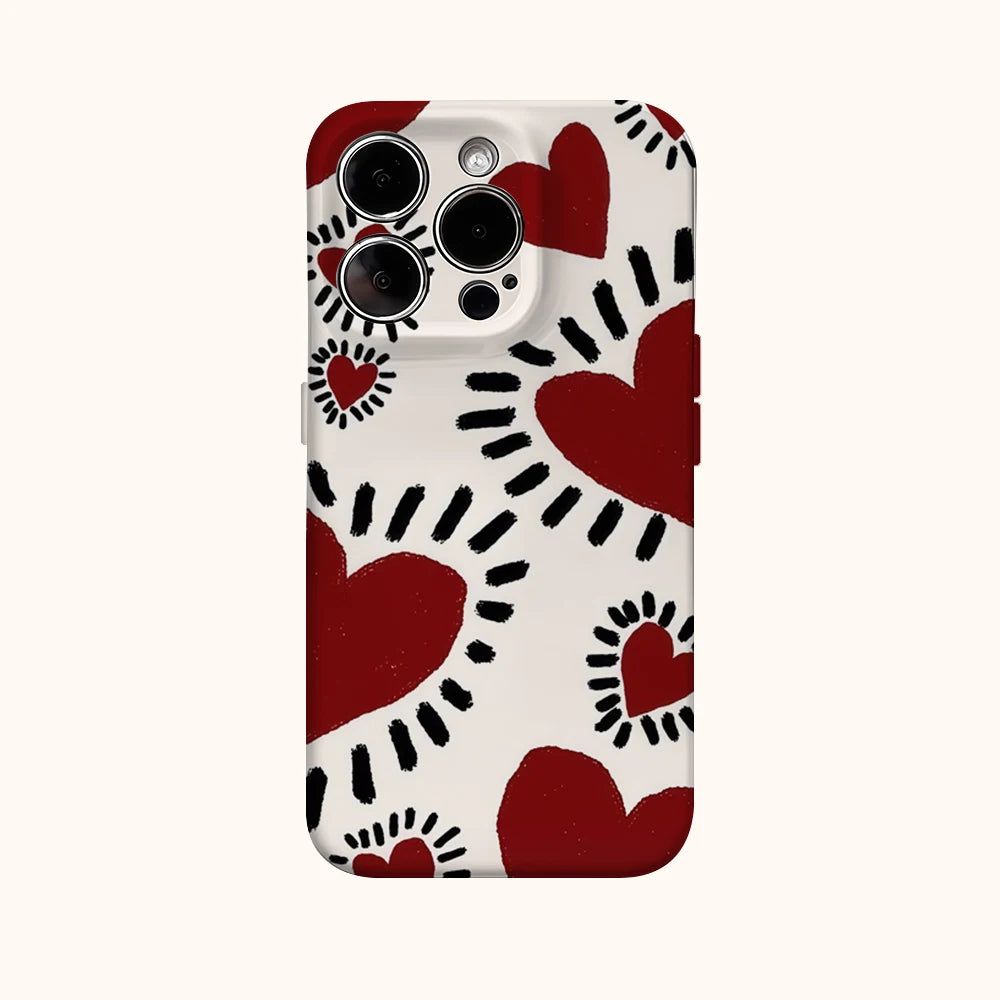 Illustration Love Phone Case for IPhone 16 15 14 13 12 11 X XS XR XSMAX 7 8 Pro Max Plus Double-layer Back Cover