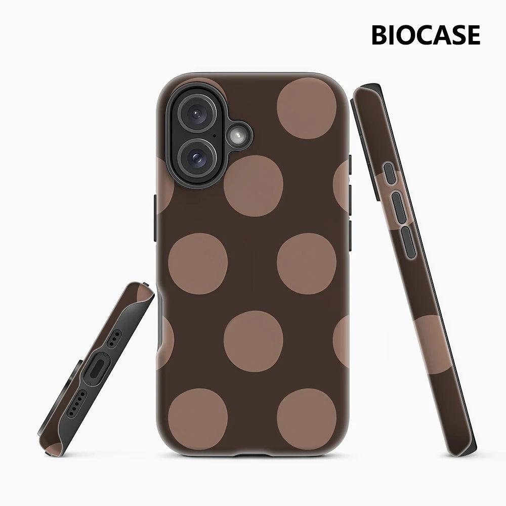 Brown Background with Dots IPhone17 Must-Haves Phone Case for IPhone 17 16 15 14 13 12 Pro Max Plus Double-layer Back Cover