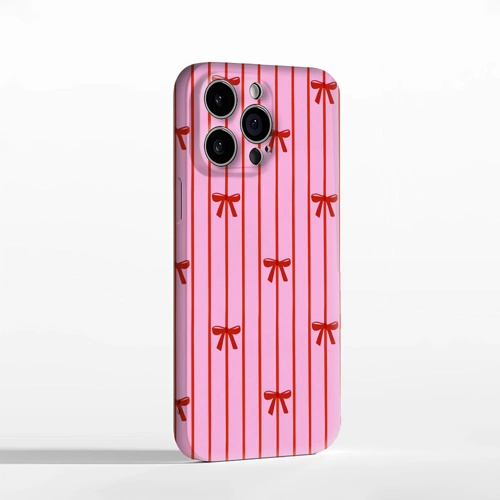 Pretty Pink & Red Bow Pattern IPhone17 Must-Haves Phone Case for IPhone 17 16 15 14 13 12 Pro Max Plus Double-layer Back Cover