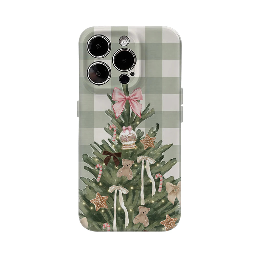 Christmas Tree Green Checkerboard IPhone17 Must-Haves Phone Case for IPhone 17 16 15 14 13 Pro Max Plus Double-layer Back Cover