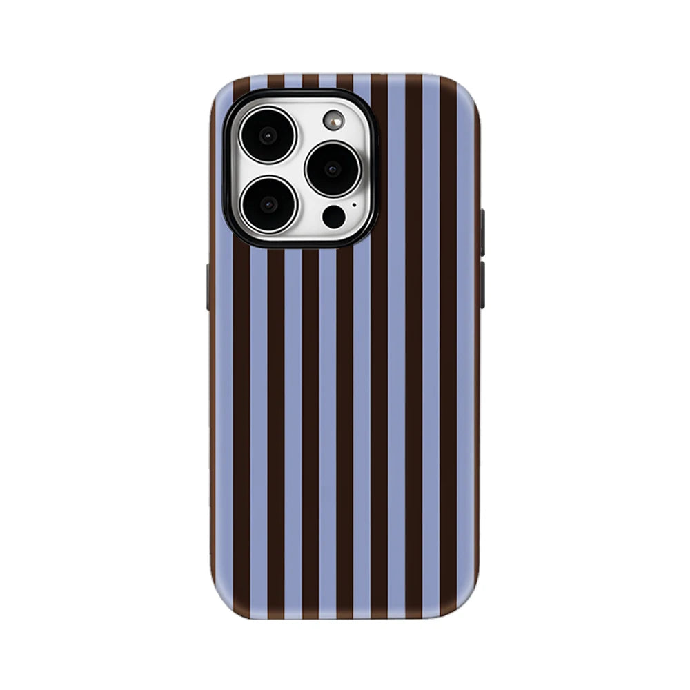 Contrasting Brown Blue Stripes IPhone17 Must-Haves Phone Case for IPhone 17 16 15 14 13 12 Pro Max Plus Double-layer Back Cover