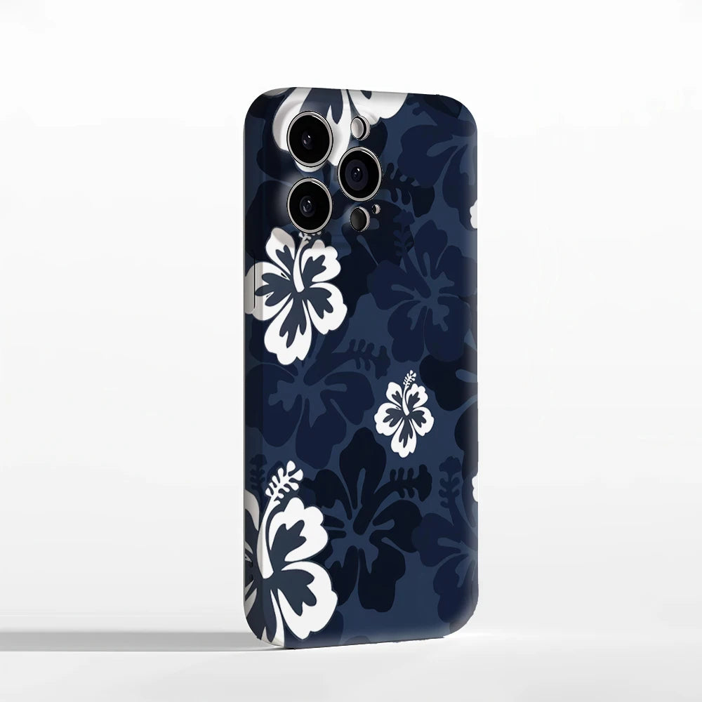 Blue Hibiscus IPhone17 Must-Haves Phone Case for IPhone 17 16 15 14 13 12 15 Pro Max Plus Double-layer Back Cover