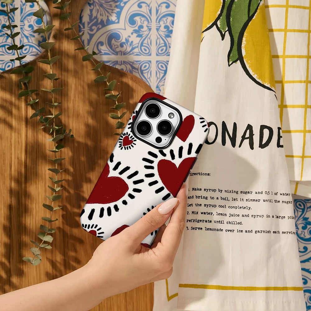 Illustration Love Phone Case for IPhone 16 15 14 13 12 11 X XS XR XSMAX 7 8 Pro Max Plus Double-layer Back Cover