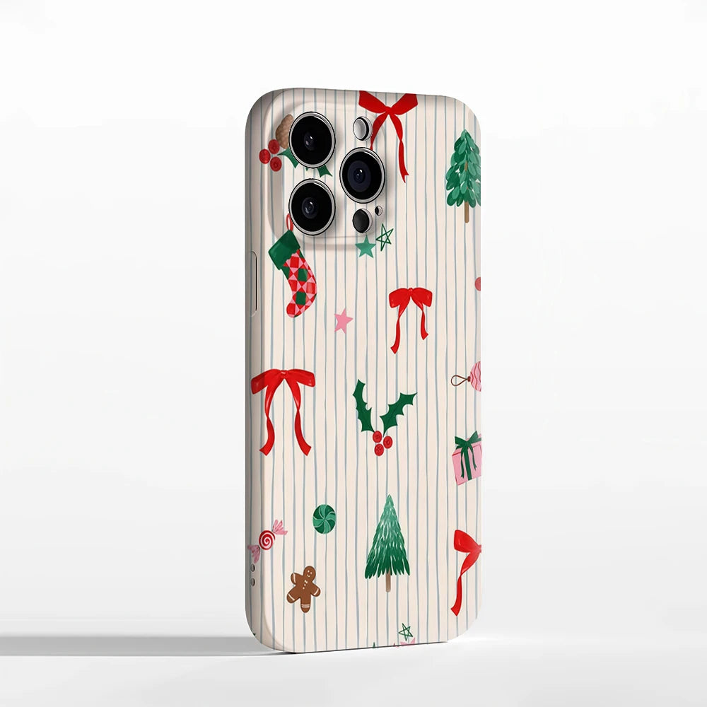 Christmas Elements Stripes IPhone17 Must-Haves Phone Case for IPhone 17 16 15 14 13 12 Pro Max Plus Double-layer Back Cover