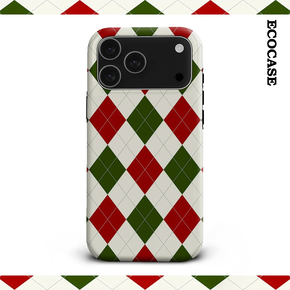 Argyle Classic Christmas IPhone17 Must-Haves Phone Case for IPhone 17 16 15 14 13 12 11 Pro Max Plus Double-layer Back Cover