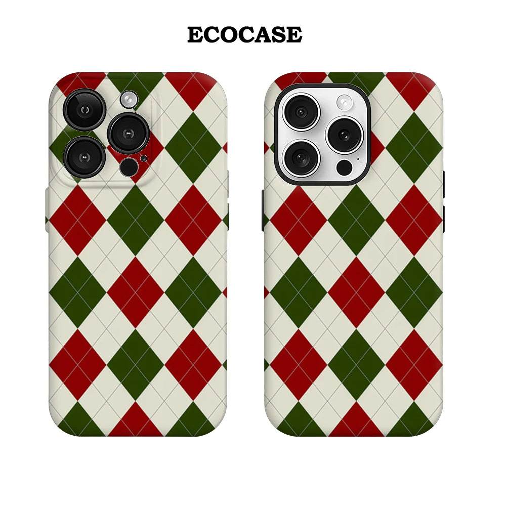 Argyle Classic Christmas IPhone17 Must-Haves Phone Case for IPhone 17 16 15 14 13 12 11 Pro Max Plus Double-layer Back Cover