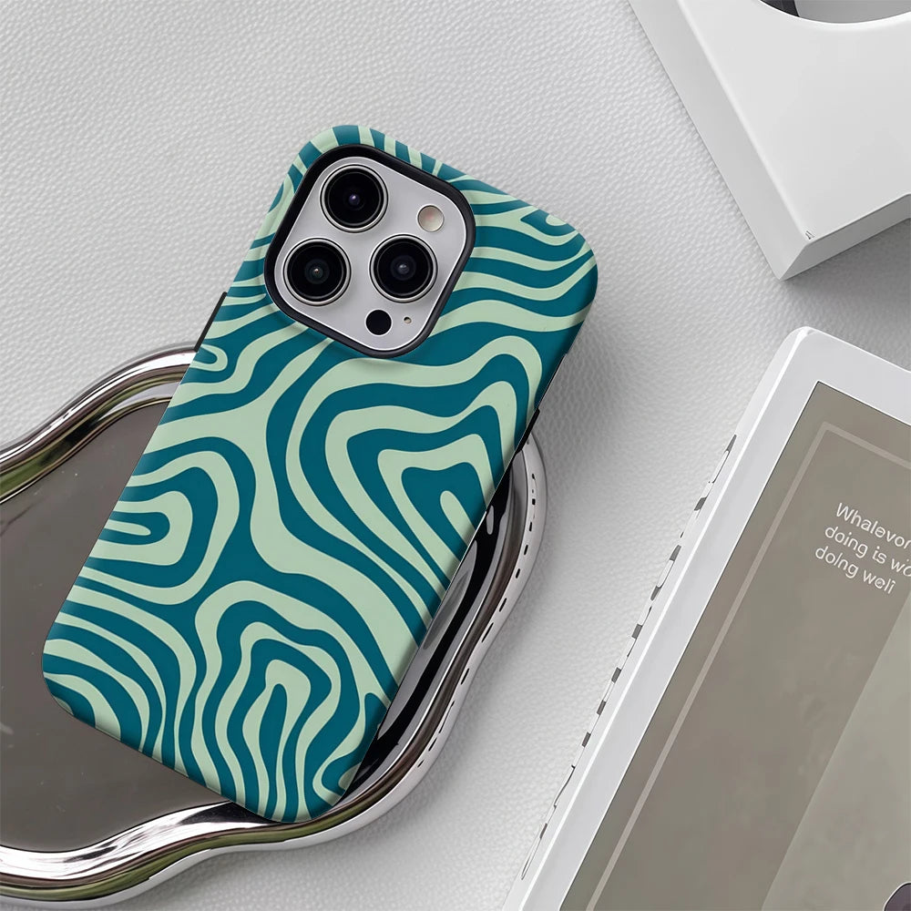 Teal Swirls IPhone17 Must-Haves Phone Case for IPhone 17 16 15 14 13 12 11 Pro Max Plus Double-layer Back Cover