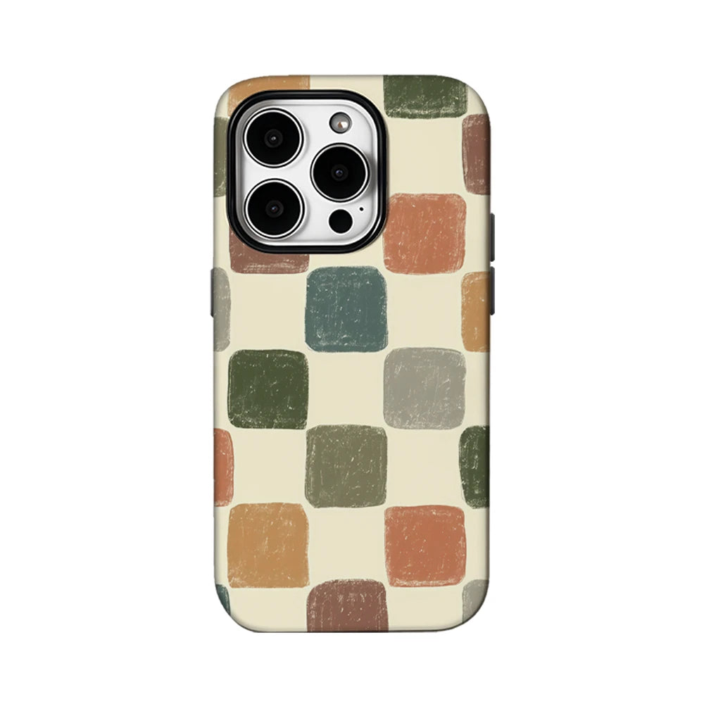 Retro Colored Bricks Phone Case for IPhone 16 15 14 13 12 11 X XS XR XSMAX 7 8 Pro Max Plus Double-layer Back Cover
