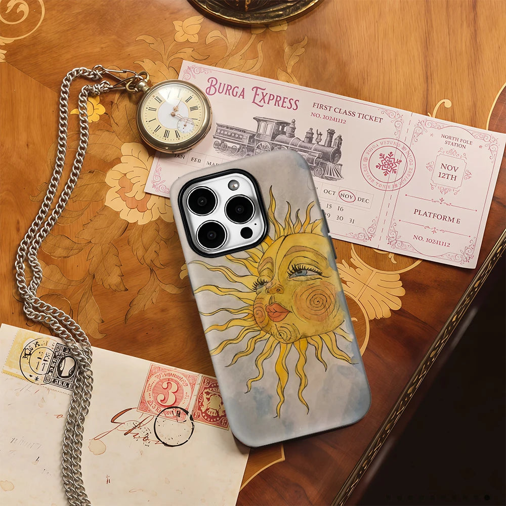 Mr Sun Phone Case for IPhone 16 15 14 13 12 11 X XS XR XSMAX 7 8 Pro Max Plus Double-layer Back Cover